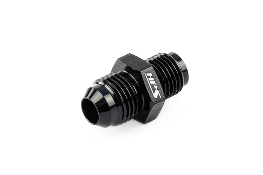 HPS Performance Straight -6 AN Flare to 3/8" NPT Adapter, Aluminum, Black