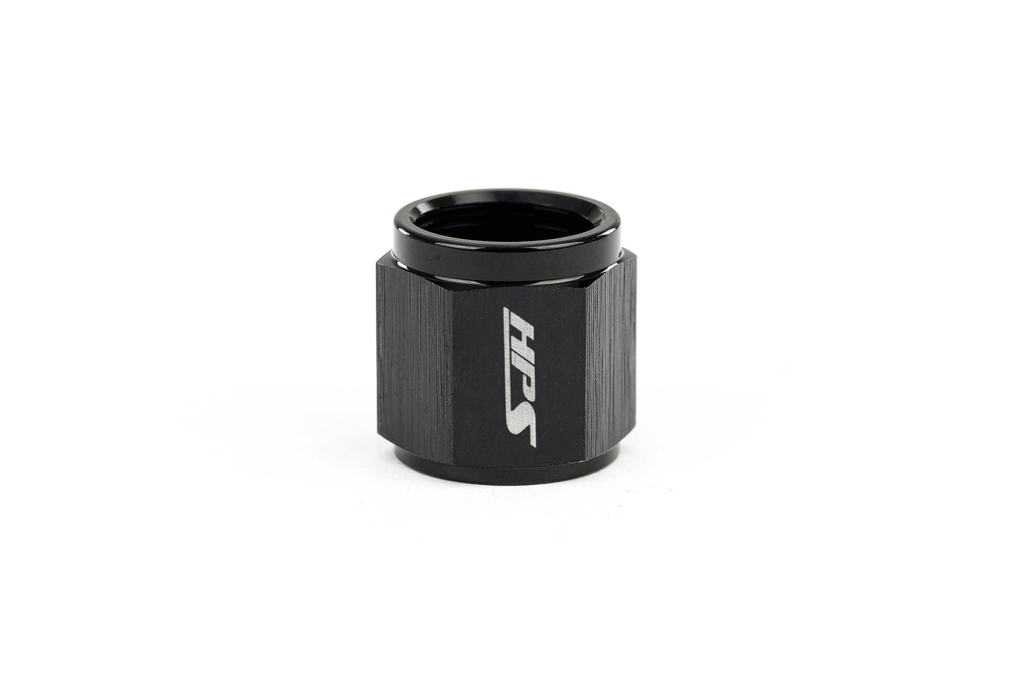 HPS Performance -8 Hard Line AN Tube Nut Aluminum Black