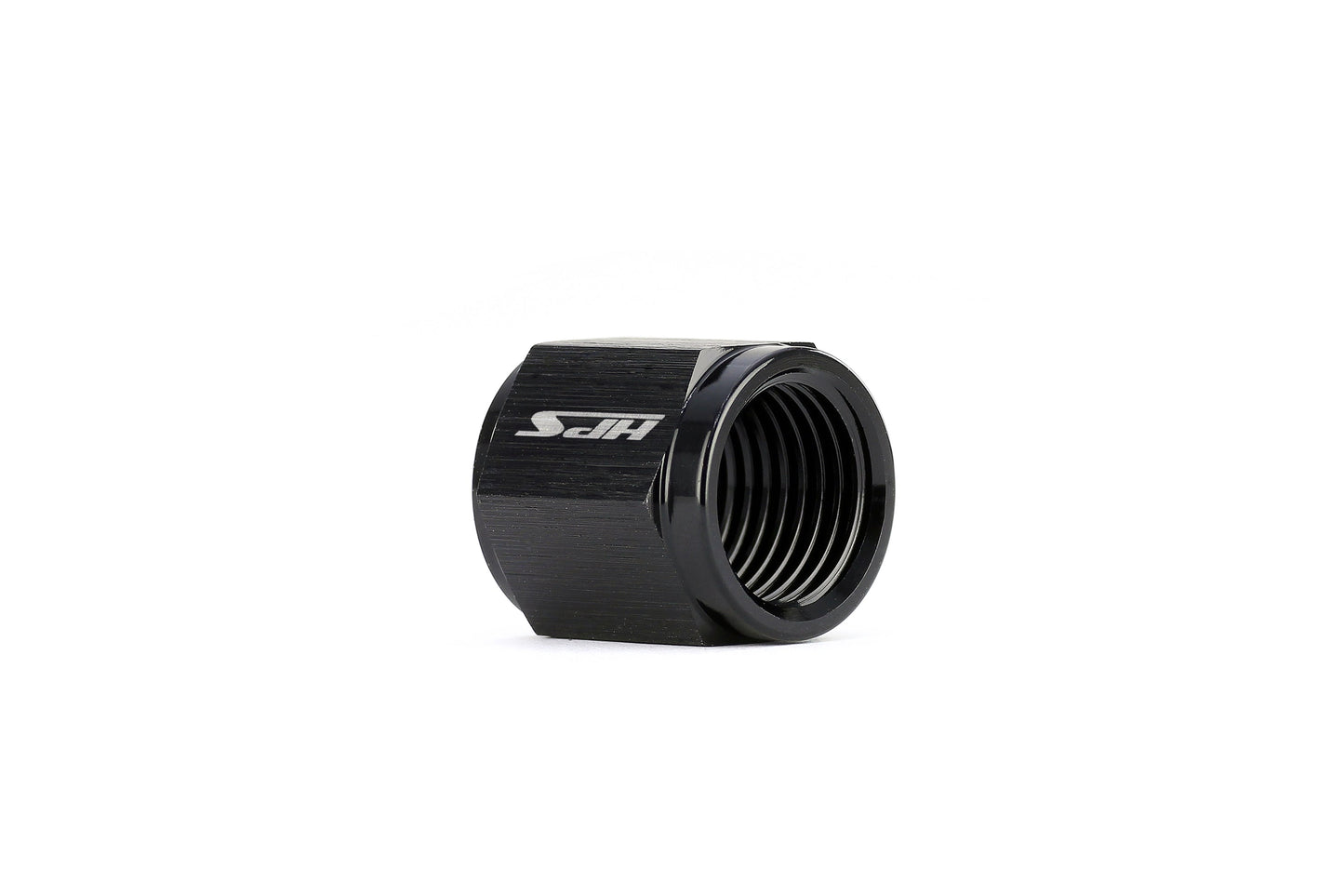 HPS Performance -8 Hard Line AN Tube Nut, Aluminum, Black