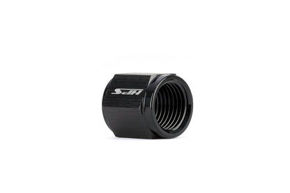 HPS Performance -8 Hard Line AN Tube Nut, Aluminum, Black