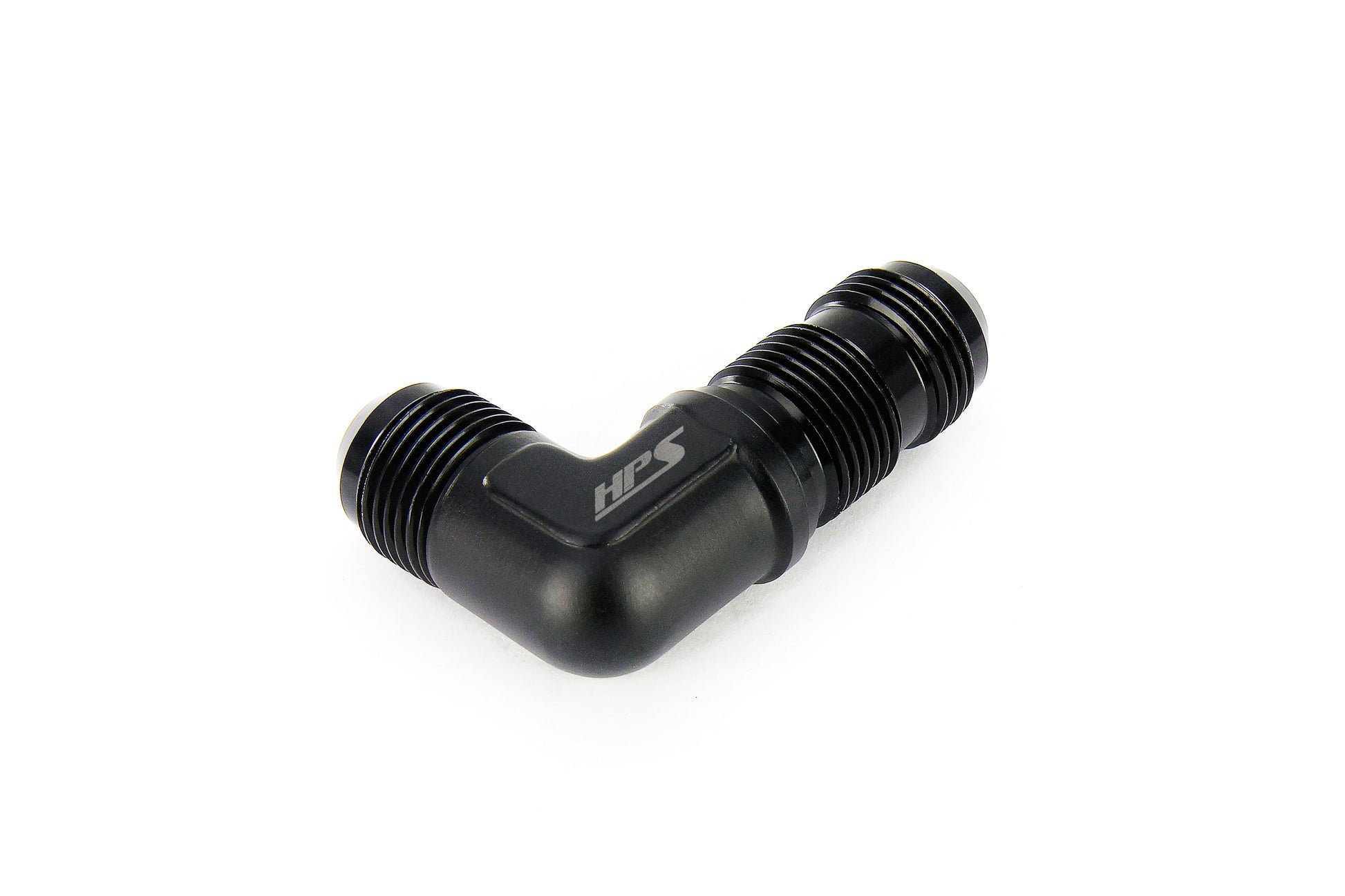 HPS Performance 90 Degree -12 AN Male to Male Bulkhead Adapter Aluminum Black