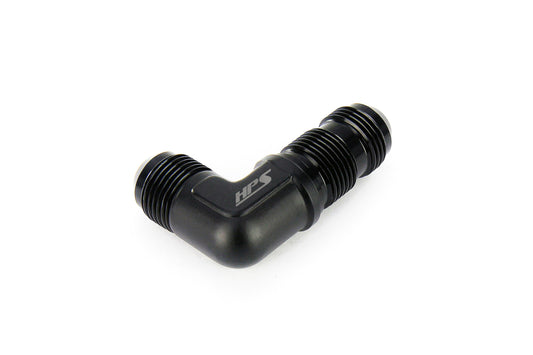 HPS Performance 90 Degree -3 AN Male to Male Bulkhead Adapter Aluminum Black