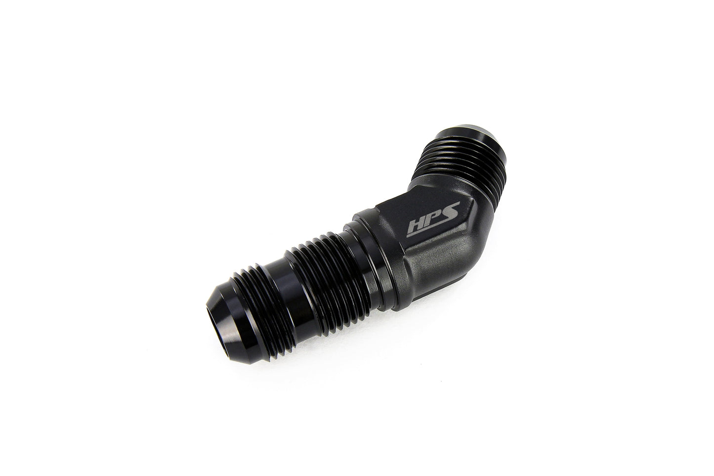 HPS Performance 45 Degree -12 AN Male to Male Bulkhead Adapter Aluminum Black