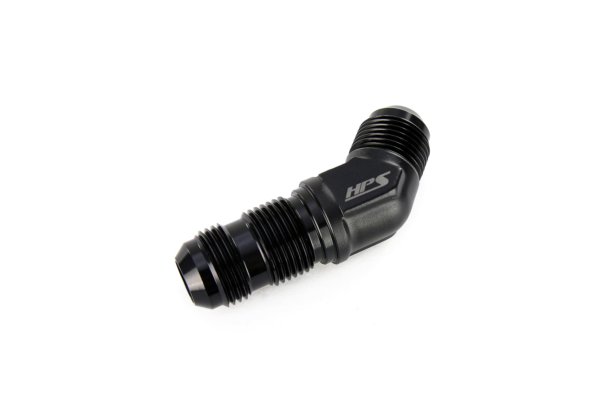 HPS Performance 45 Degree -12 AN Male to Male Bulkhead Adapter Aluminum Black