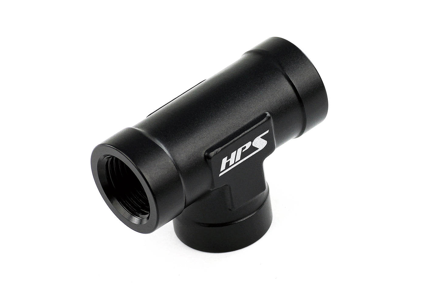 HPS Performance 1/2'' NPT Female Tee Coupler Adapter, Aluminum, Black