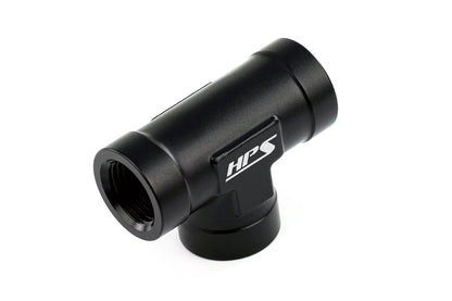 HPS Performance 1/2'' NPT Female Tee Coupler Adapter, Aluminum, Black