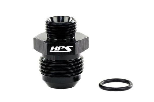 HPS Performance -16 AN Male to -10 O-ring Boss ORB Port Thread Male Adapter Aluminum Black
