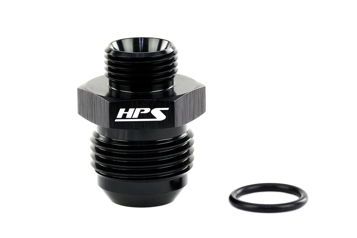 HPS Performance -12 AN Male to -8 O-ring Boss ORB Port Thread Male Adapter Aluminum Black
