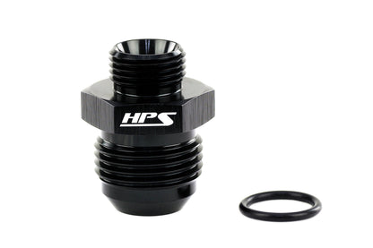 HPS Performance -12 AN Male to -8 O-ring Boss ORB Port Thread Male Adapter Aluminum Black