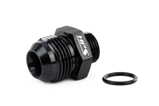 HPS Performance -12 AN Male to -10 O-ring Boss (ORB) Port Thread Male Adapter, Aluminum, Black
