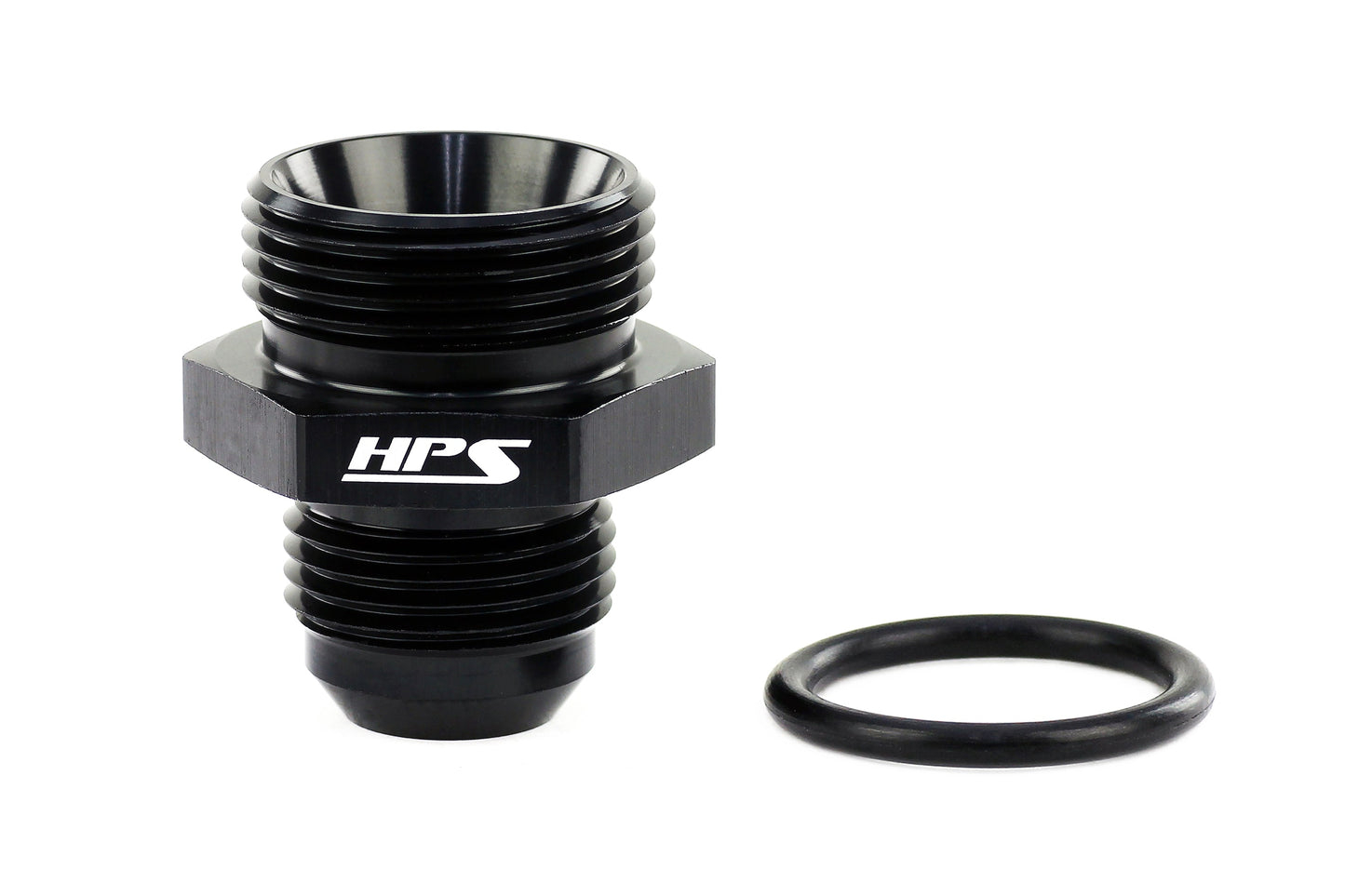 HPS Performance -6 AN Male to -8 O-ring Boss ORB Port Thread Male Adapter Aluminum Black