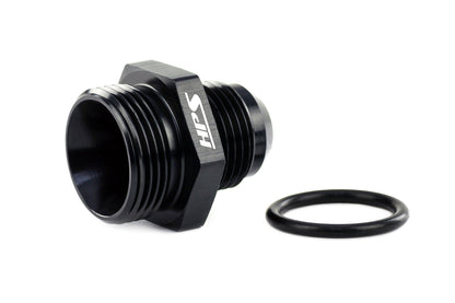 HPS Performance -8 AN Male to -10 O-ring Boss (ORB) Port Thread Male Adapter, Aluminum, Black