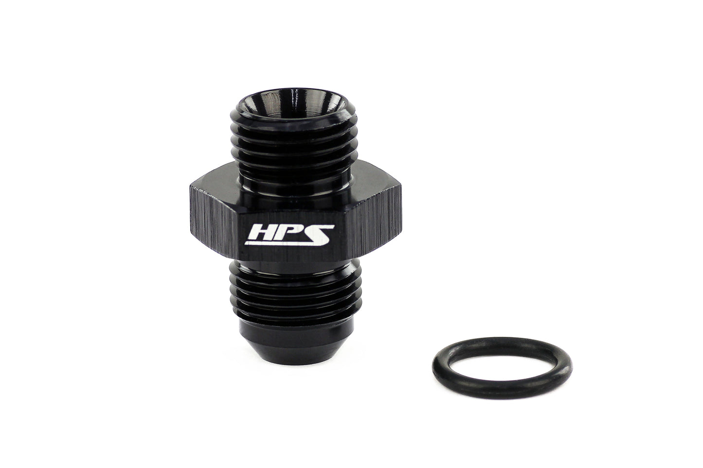 HPS Performance -6 AN Male to -6 O-ring Boss ORB Port Thread Male Adapter Aluminum Black