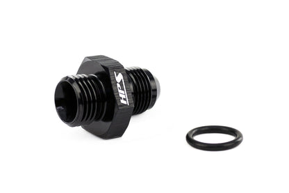 HPS Performance -6 AN Male to -6 O-ring Boss (ORB) Port Thread Male Adapter, Aluminum, Black