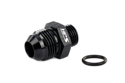 HPS Performance -4 AN Male to -3 O-ring Boss (ORB) Port Thread Male Adapter, Aluminum, Black