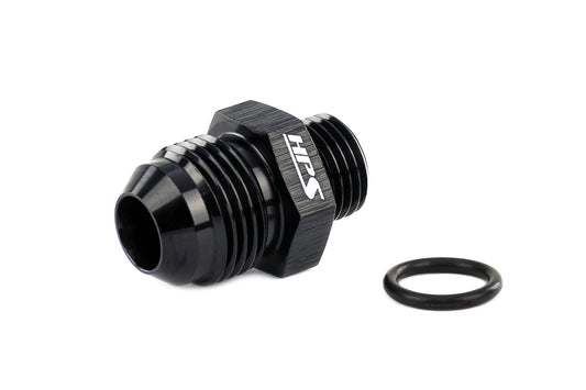 HPS Performance -6 AN Male to 1/2"-20 O-ring Boss (ORB) Port Thread Male Adapter, Aluminum, Black