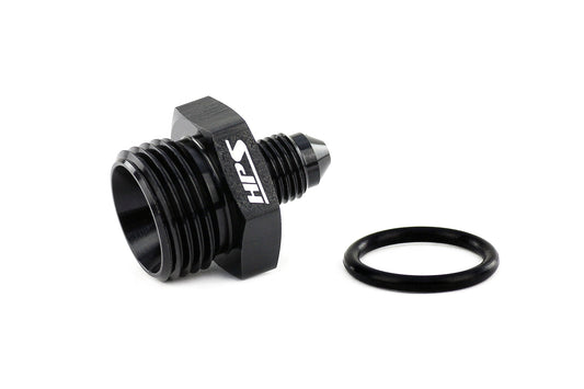 HPS Performance -4 AN Male to -10 O-ring Boss (ORB) Port Thread Male Adapter, Aluminum, Black