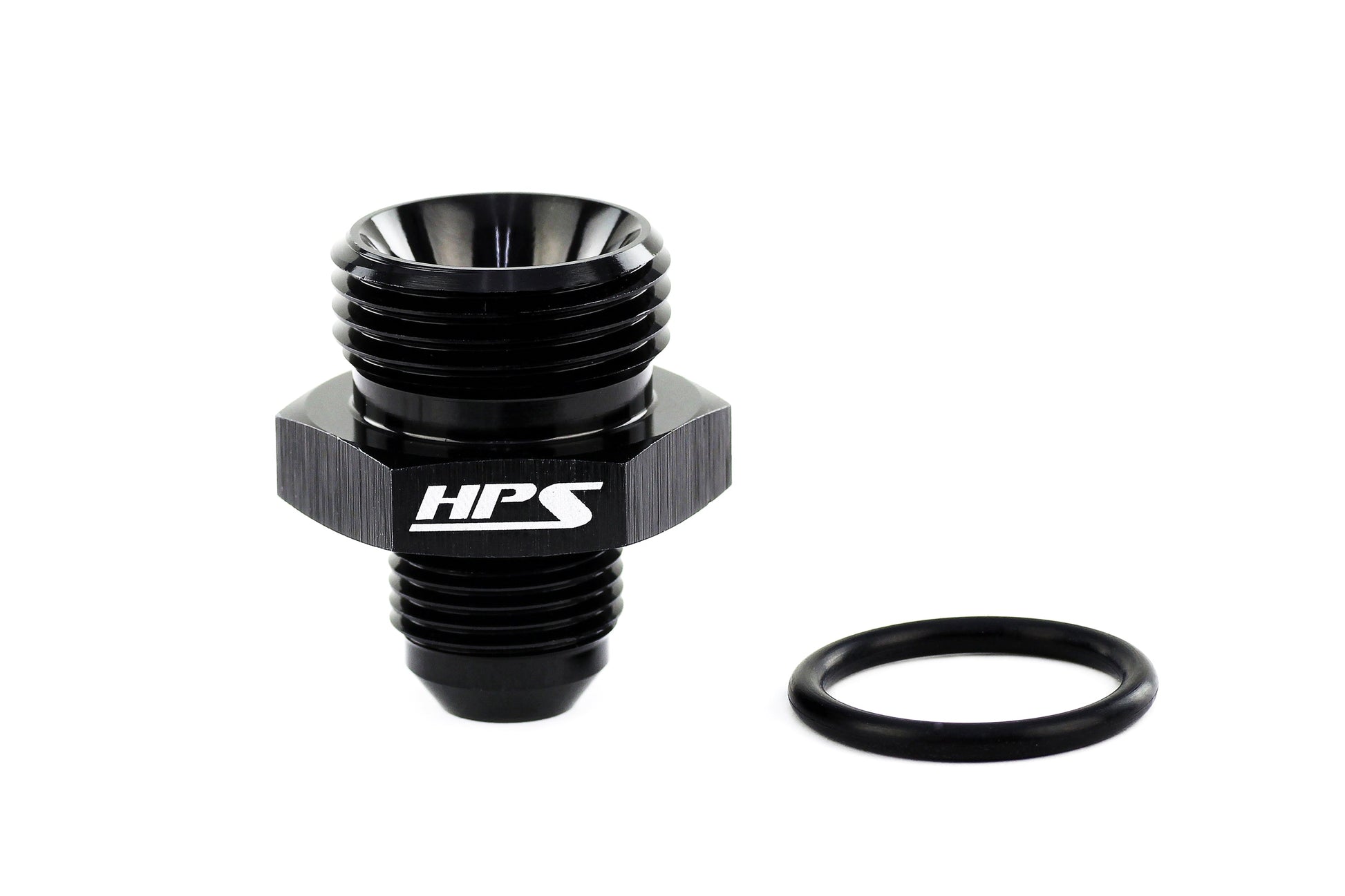 HPS Performance -3 AN Male to -8 O-ring Boss ORB Port Thread Male Adapter Aluminum Black