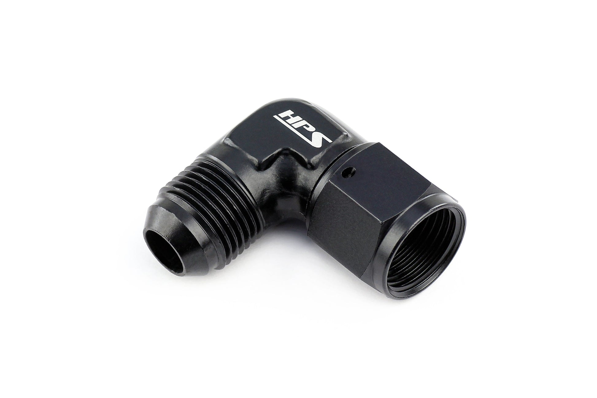 HPS Performance 90 Degree -6 AN Male to Female Swivel Adapter Aluminum Black
