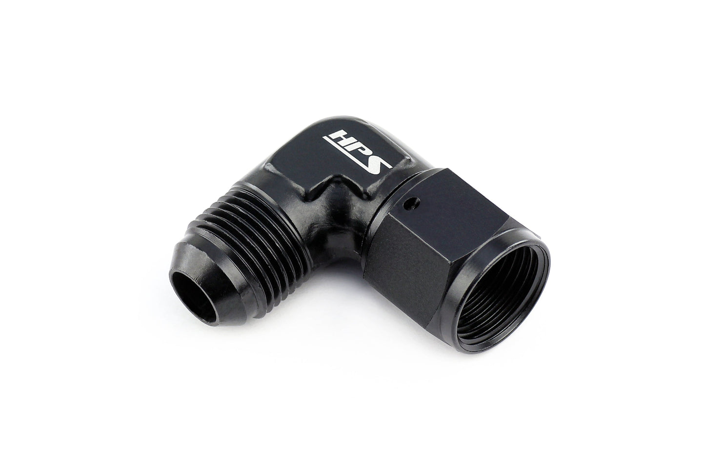 HPS Performance 90 Degree -10 AN Male to Female Swivel Adapter Aluminum Black