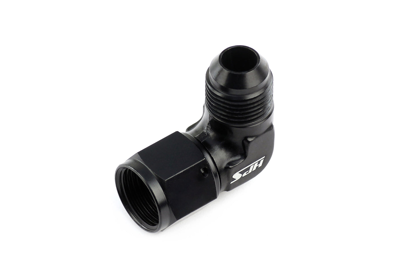 HPS Performance 90 Degree -6 AN Male to Female Swivel Adapter, Aluminum, Black