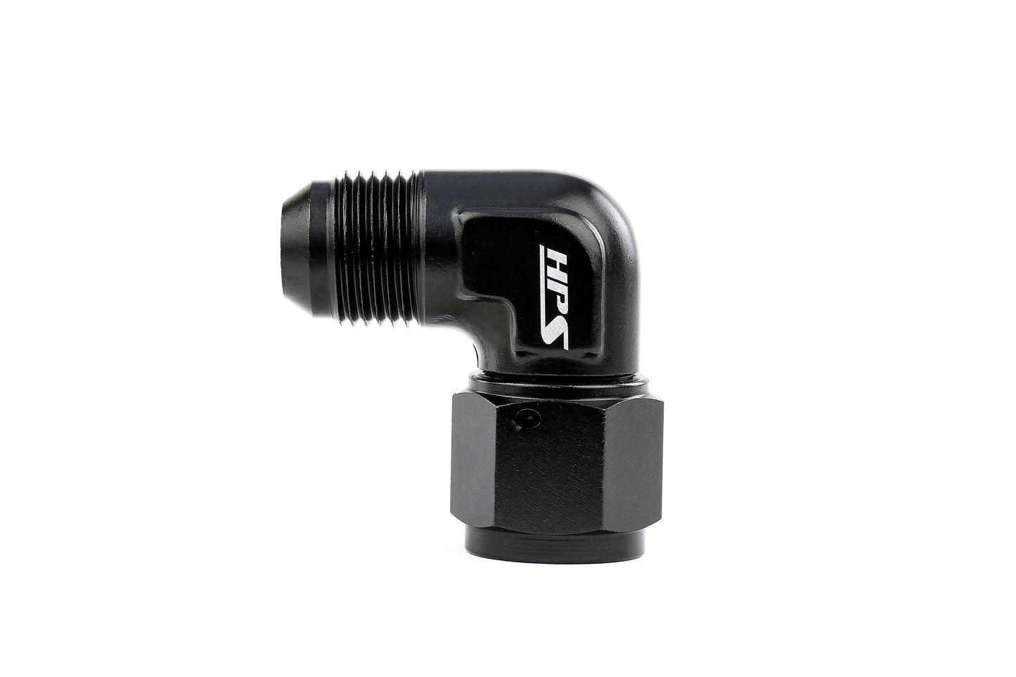 HPS Performance 90 Degree -4 AN Male to Female Swivel Adapter, Aluminum, Black