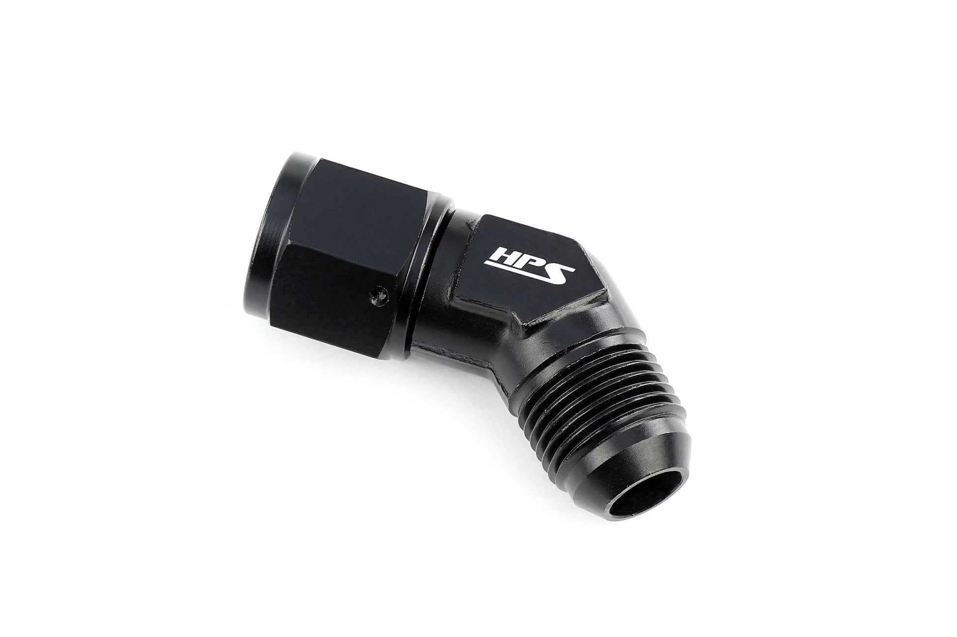 HPS Performance 45 Degree -6 AN Male to Female Swivel Adapter Aluminum Black