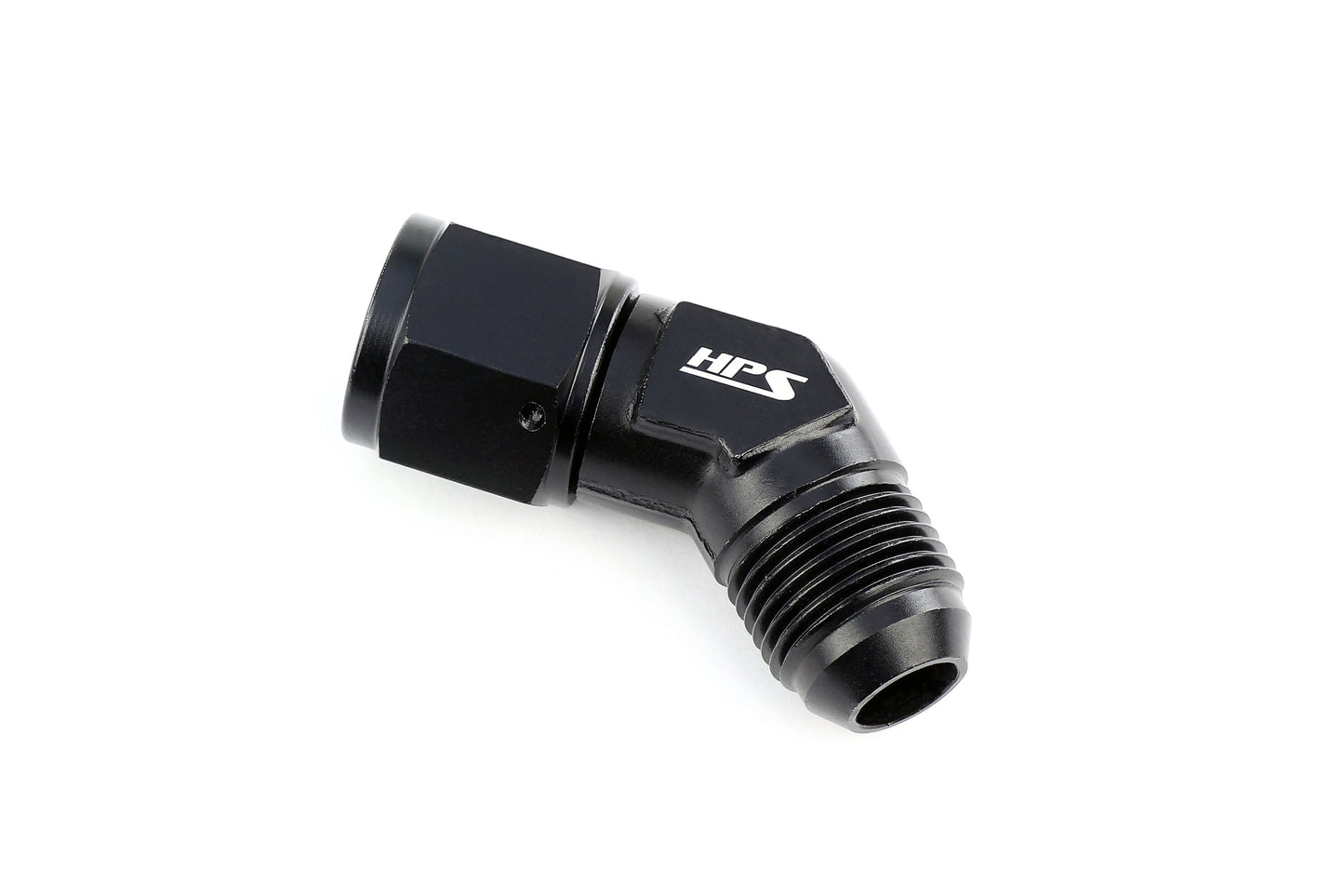 HPS Performance 45 Degree -3 AN Male to Female Swivel Adapter Aluminum Black