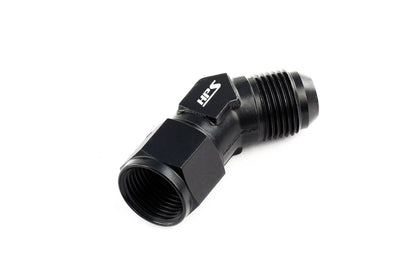 HPS Performance 45 Degree -12 AN Male to Female Swivel Adapter, Aluminum, Black