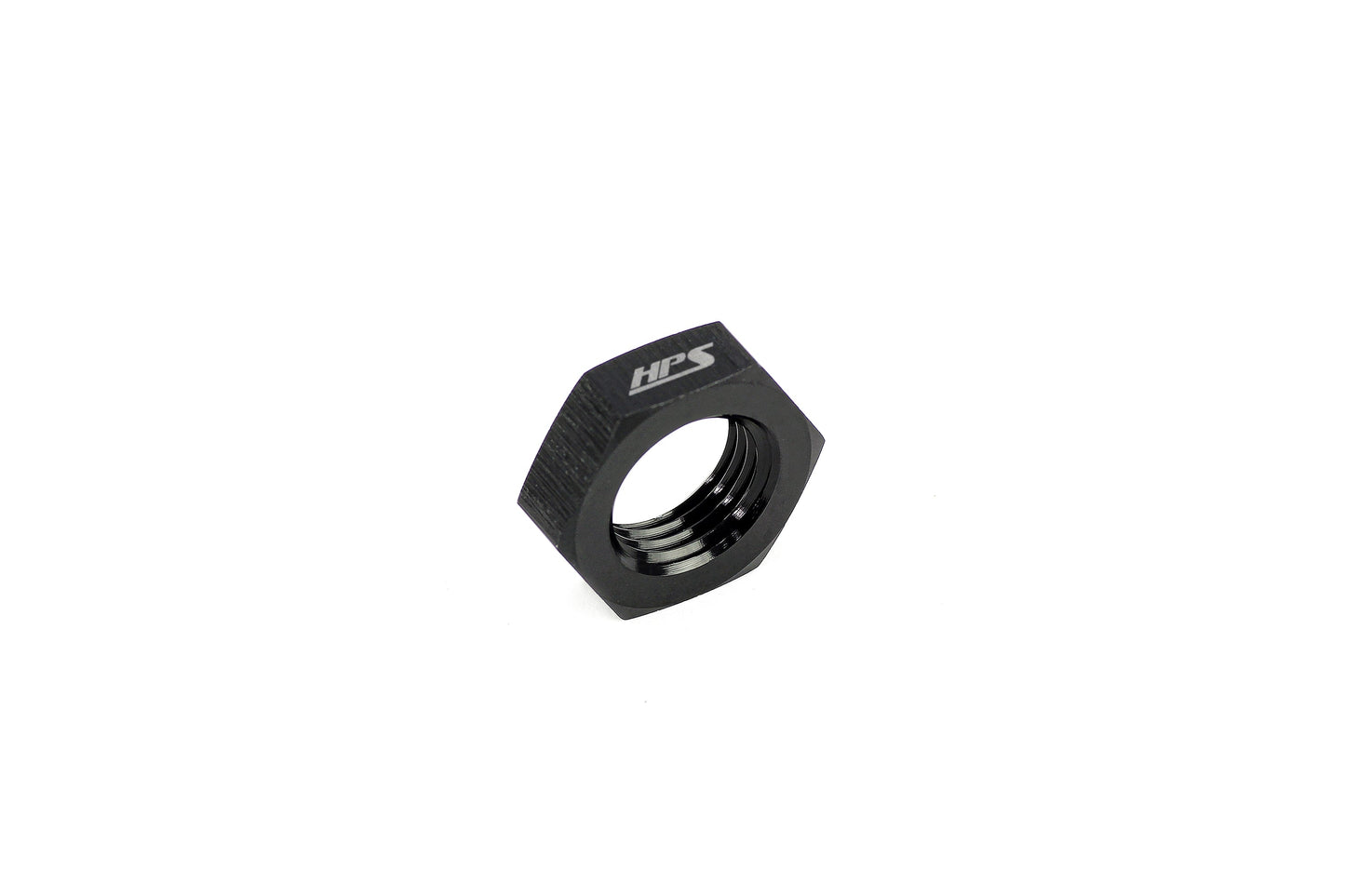 HPS Performance -8 AN Female Bulkhead Fitting Jam Nut Aluminum Black