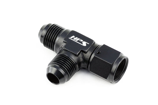 HPS Performance -8 AN Aluminum Tee Adapter with Female on Run AN9261-8