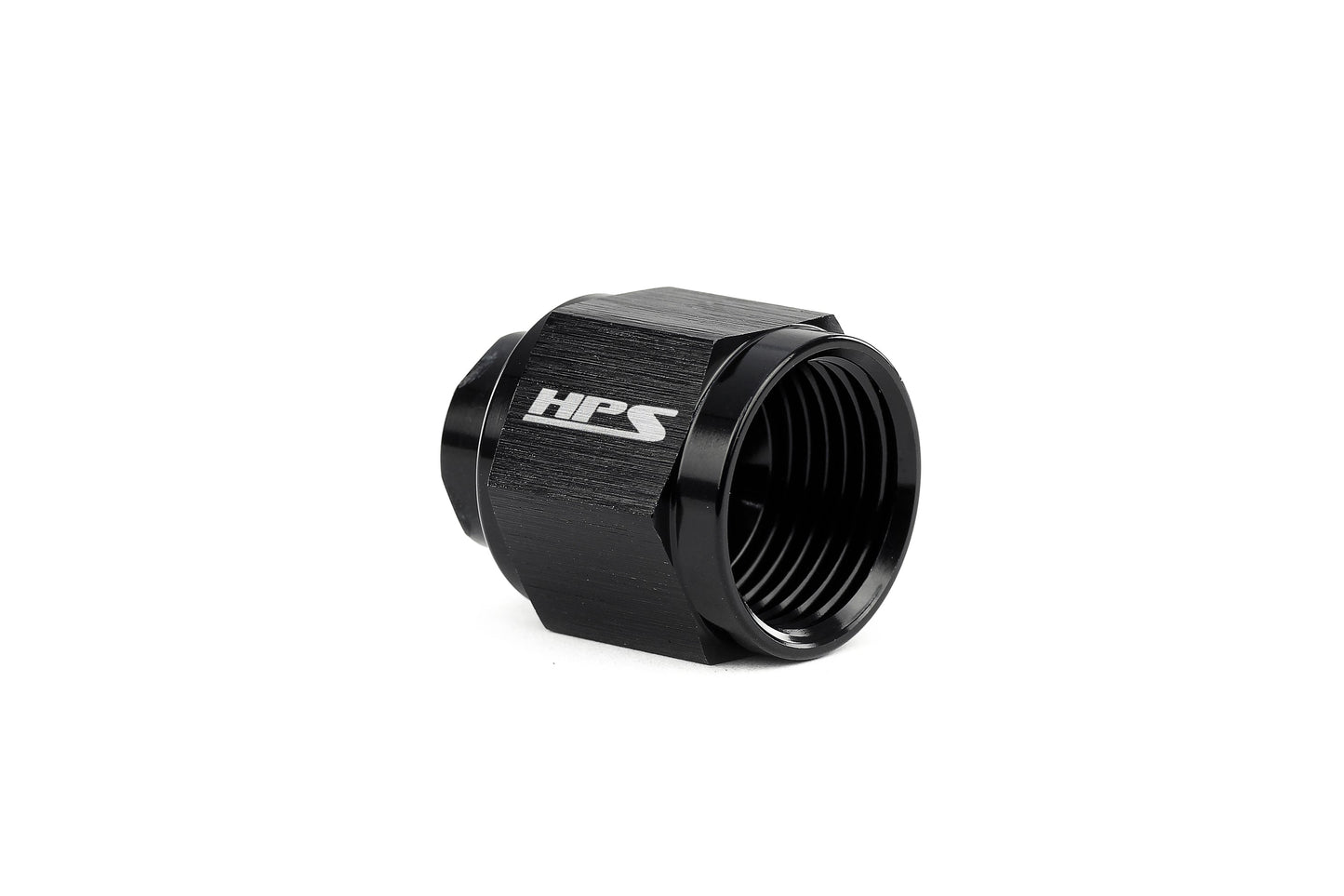 HPS Performance -12 AN Flare Female Cap, Aluminum, Black