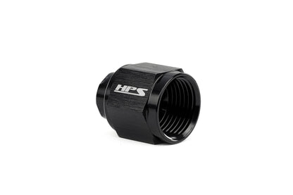 HPS Performance -8 AN Flare Female Cap, Aluminum, Black