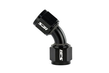 HPS Performance 45 Degree -8 AN Female to Female Swivel Coupling Adapter Aluminum Black