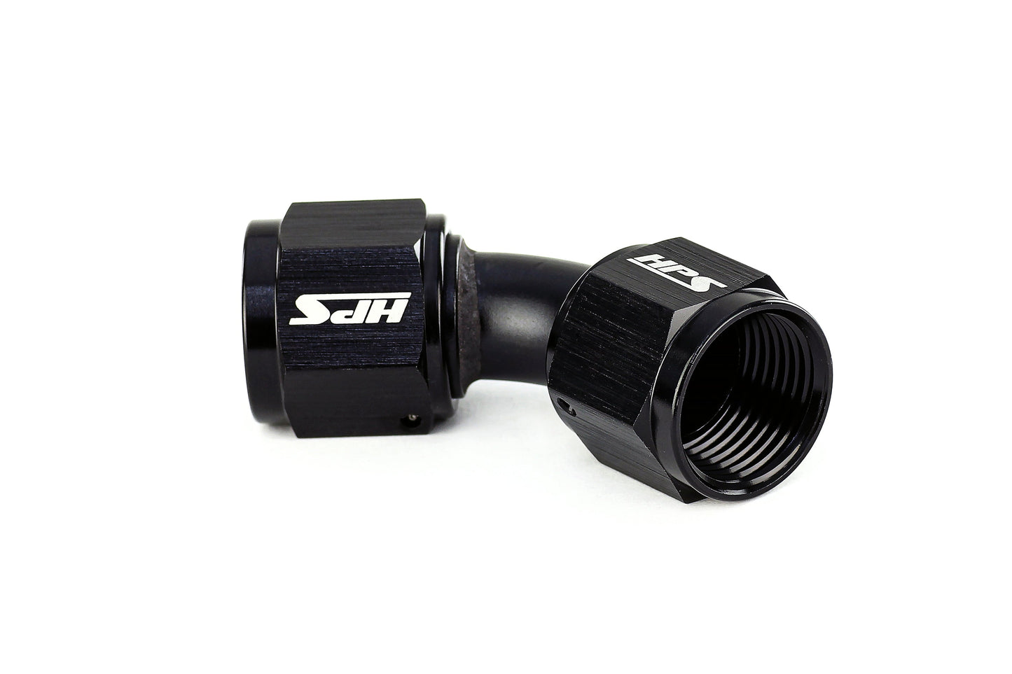 HPS Performance 45 Degree -10 AN Female to Female Swivel Coupling Adapter, Aluminum, Black
