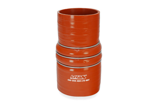 HPS 3.5 inch - 4 inch ID 7.5 inch Long Ultra High Temp 4-ply Reinforced Silicone CAC Coupler Hose Hot Side