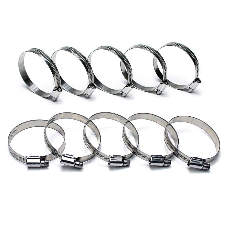 HPS Stainless Steel Embossed Hose Clamps Size 4 10pcs Pack 7/16 inch - 11/16 inch 11mm-17mm