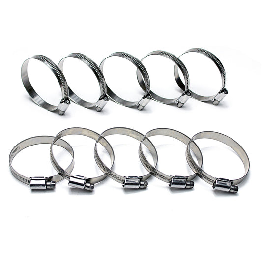 HPS Stainless Steel Embossed Hose Clamps Size 4 10pcs Pack 7/16 inch - 11/16 inch 11mm-17mm