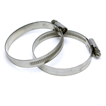 HPS Stainless Steel Embossed Hose Clamps Size 64 2pcs Pack 4 inch - 4-1/2 inch 100mm-114mm