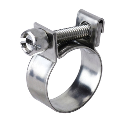 HPS #17 Stainless Steel Fuel Injection Hose Clamps, 10pcs Pack, 19/32" - 43/64" (15mm - 17mm)