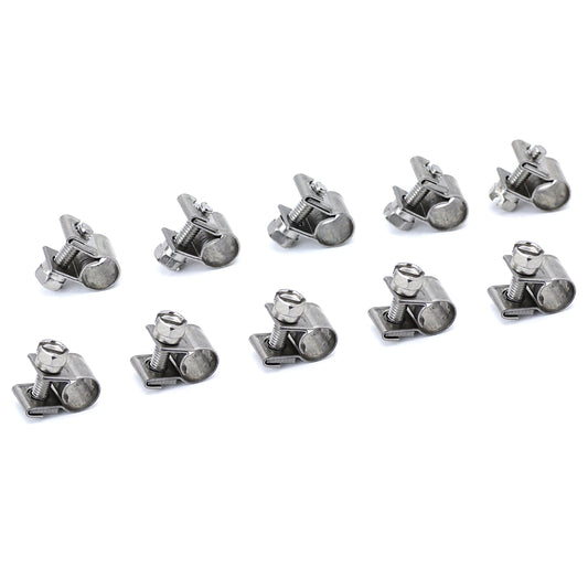 HPS #9 Stainless Steel Fuel Injection Hose Clamps 10pcs Pack 9/32 inch - 23/64 inch 7mm - 9mm
