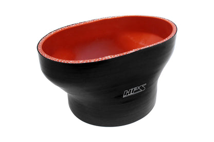 HPS Oval to Round Silicone Reducer Coupler Hose for Ford 60mm Throttle Body (M-9926-MSVT) to 4-1/2" Tubing, Black