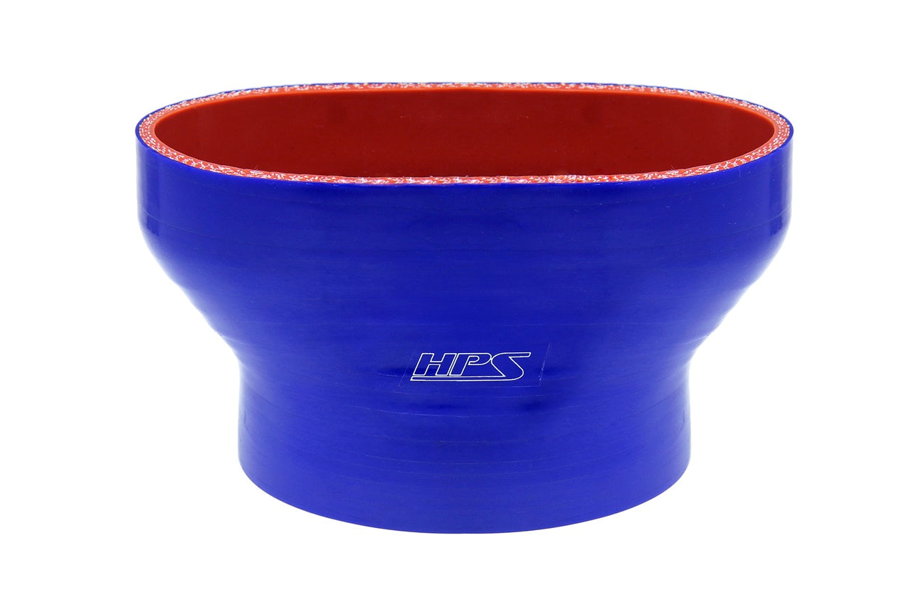 HPS Oval to Round Silicone Reducer Coupler Hose for Ford 55mm Throttle Body M-9926-MGT to 3-1/4 inch Tubing Blue