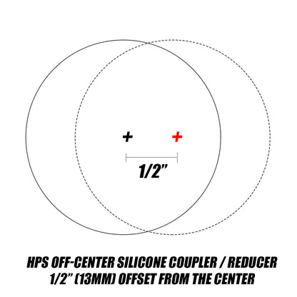 HPS 1-3/4" - 2" ID, 3" Long, High Temp 4-ply Reinforced Silicone Offset Reducer Coupler Hose Black (45mm - 51mm ID, 76mm Length)