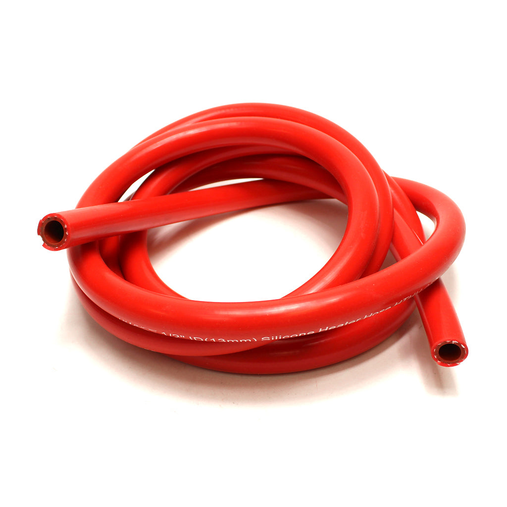 HPS 5/8 inch ID Red high temp reinforced silicone heater hose tubing 10 feet roll Max Temperature Rating: 350F Bend Radius: 3 inch