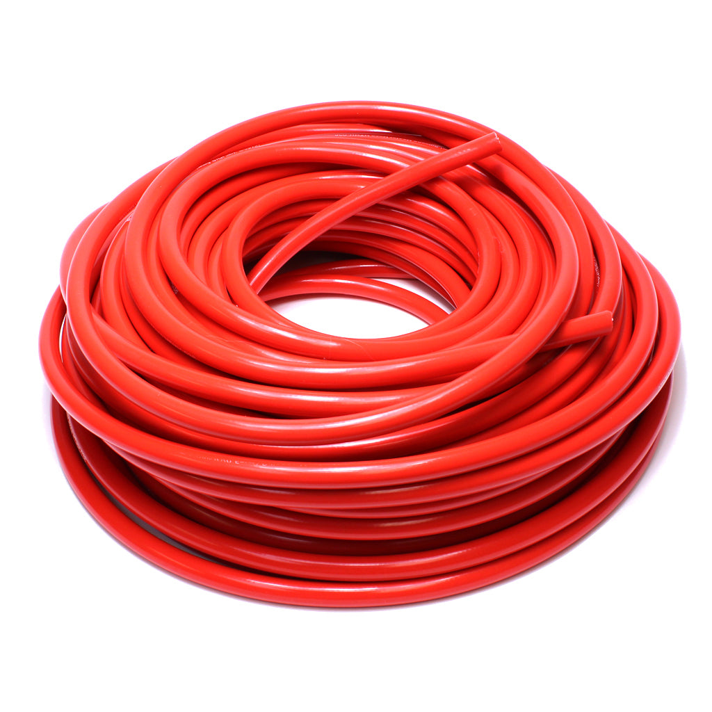 HPS 1/2 inch ID Red high temp reinforced silicone heater hose tubing 100 feet roll Max Temperature Rating: 350F Bend Radius: 2-1/2 inch