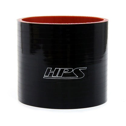 HPS 4-1/8 inch ID 3 inch Long High Temp 4-ply Reinforced Silicone Straight Coupler Hose Black 105mm ID 76mm Length