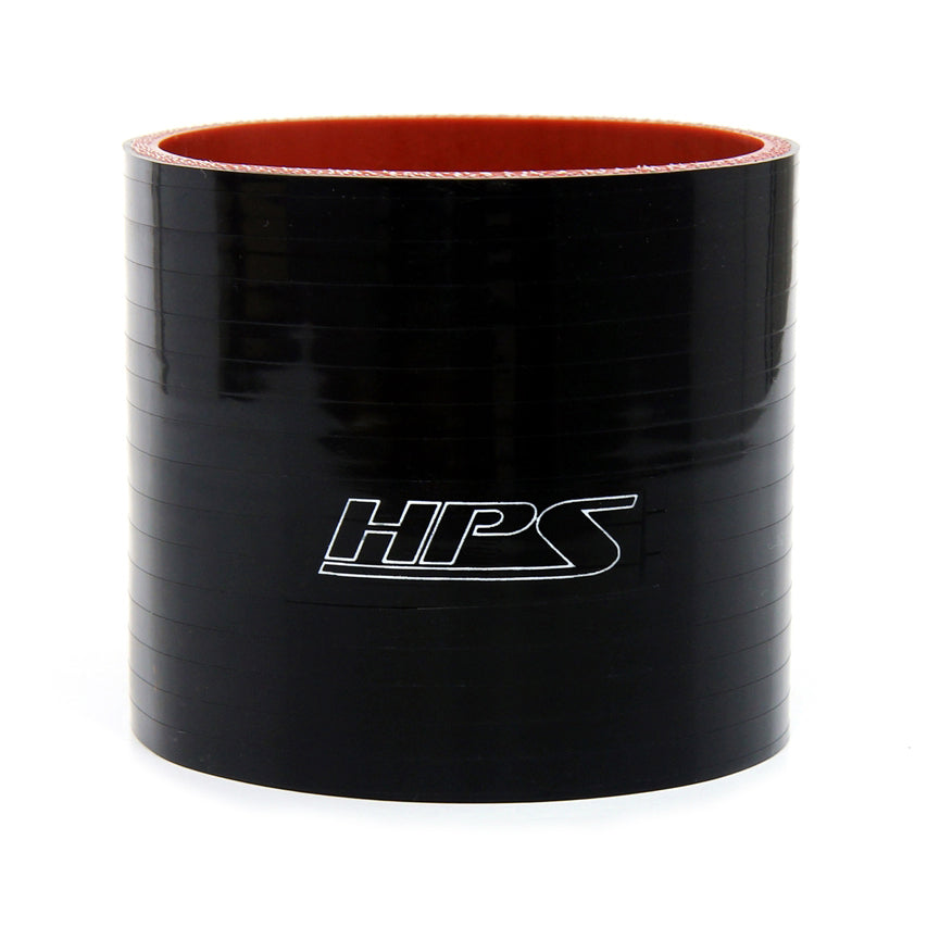HPS 5 inch ID 6 inch Long High Temp 4-ply Reinforced Silicone Straight Coupler Hose Black 127mm ID 152mm Length