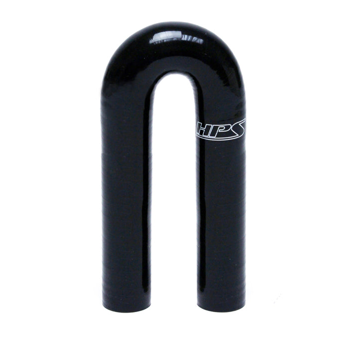 HPS 5/8 inch ID High Temp 4-ply Reinforced Silicone 180 Degree U Bend Elbow Coupler Hose Black 16mm ID