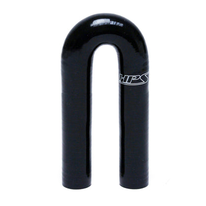 HPS 5/8 inch ID High Temp 4-ply Reinforced Silicone 180 Degree U Bend Elbow Coupler Hose Black 16mm ID